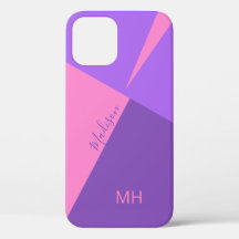 Aangepaste monogram Kleur Blokkeert telefoondozen