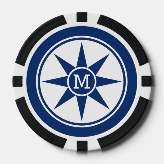 Aangepaste monogram & kleur poker chips (Voorkant)