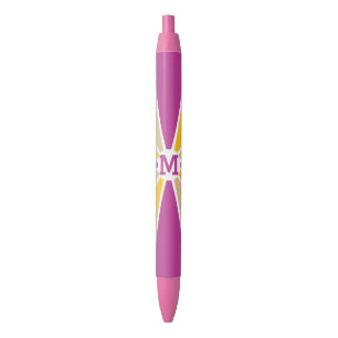 Aangepaste monogram kleurenwiel / Rays Zwarte Inkt Pen