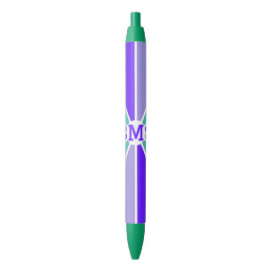 Aangepaste monogram kleurenwiel / Rays Zwarte Inkt Pen
