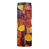 Aangepaste Monogram Kleurrijke Herfst bladeren Thermosbeker (Achterkant)
