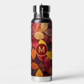 Aangepaste Monogram Kleurrijke Herfst bladeren Waterfles (Links)