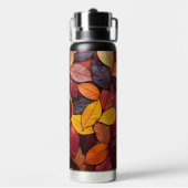 Aangepaste Monogram Kleurrijke Herfst bladeren Waterfles (Achterkant)