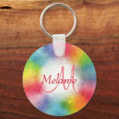 Aangepaste monogram kleurrijke moderne Abstracte S Sleutelhanger (Voorkant)