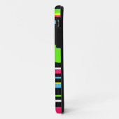 Aangepaste monogram kleurrijke Neon Stripes Polka Case-Mate iPhone Case (Achterkant/links)