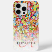 Aangepaste Monogram Kleurrijke Snoep Ombre Case-Mate iPhone Case (Achterkant)