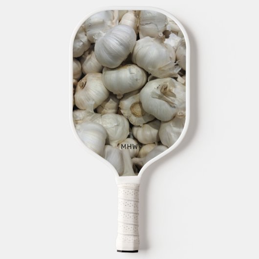 Aangepaste monogram knoflook pickleball paddle (Achterkant)