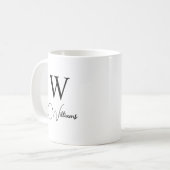 Aangepaste Monogram, Koffie Mok met Letter en Naam (Voorkant links)