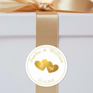 Aangepaste Monogram Koppels Initialen bruiloft Ronde Sticker