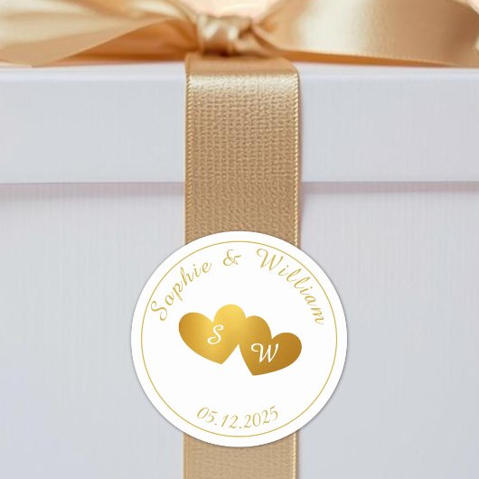 Aangepaste Monogram Koppels Initialen bruiloft Ronde Sticker