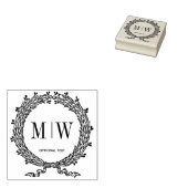 Aangepaste monogram krans rubberstempel (Gestempeld)