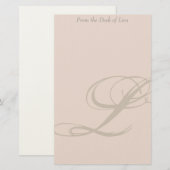 Aangepaste monogram L Stationery Briefpapier (Voorkant / Achterkant)