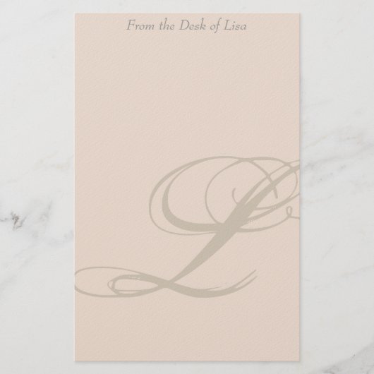 Aangepaste monogram L Stationery Briefpapier (Voorkant)
