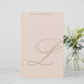 Aangepaste monogram L Stationery Briefpapier (Staand voorkant)