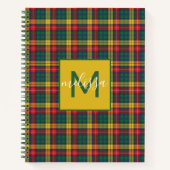 Aangepaste monogram lan Buchanan Tartan Pset Notitieboek (Voorkant)