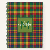 Aangepaste monogram lan Buchanan Tartan Pset Notitieboek (Voorkant)