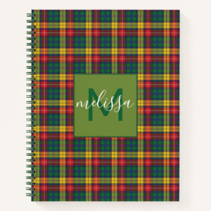 Aangepaste monogram lan Buchanan Tartan Pset Notitieboek
