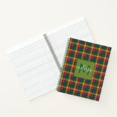 Aangepaste monogram lan Buchanan Tartan Pset Notitieboek (Binnen)