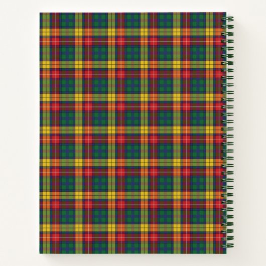 Aangepaste monogram lan Buchanan Tartan Pset Notitieboek (Achterkant)