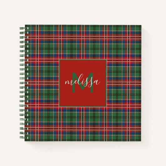 Aangepaste monogram lan MacCulloch Tartan Notitieboek (Voorkant)