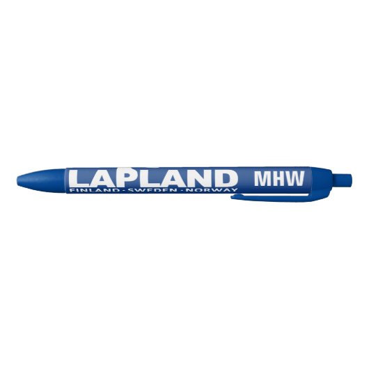 Aangepaste monogram LAPLAND Blauwe Inkt Pen (Bodem)