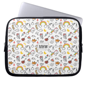 Aangepaste monogram laptophoezen van het Kawaii Pa Laptop Sleeve
