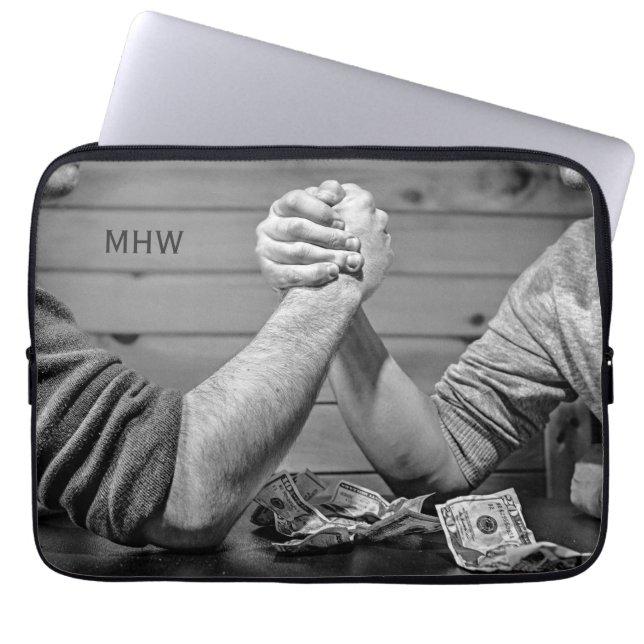 Aangepaste monogram laptophoezen voor Arm Wrestlin Laptop Sleeve (Voorkant)