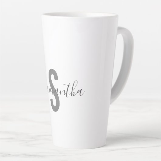 Aangepaste monogram latte mok (Rechterhoek)