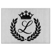 Aangepaste Monogram Laurel bladeren & kroon Snijplank (Voorkant)