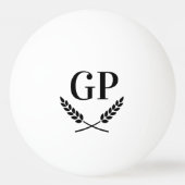 Aangepaste monogram laurier kuif logo ping pong ba pingpongbal (Voorkant)