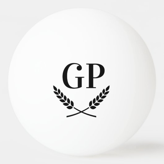Aangepaste monogram laurier kuif logo ping pong ba pingpongbal (Voorkant)