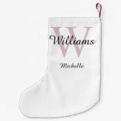 Aangepaste Monogram Lavender Kleine Kerstsok (Achterkant)