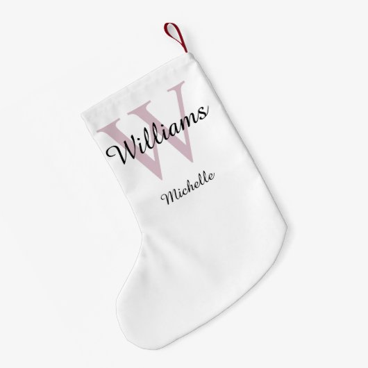 Aangepaste Monogram Lavender Kleine Kerstsok (Achterkant (Hangend))