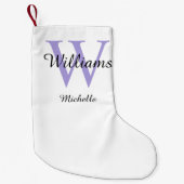 Aangepaste Monogram Lavender Kleine Kerstsok (Voorkant)