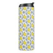 Aangepaste monogram Lemon Pattern-tumbler Thermosbeker (Gedraaid links)