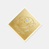 Aangepaste Monogram Letter B Gold Folie Hart Weddi Servet (Hoek)