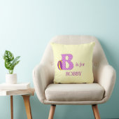 Aangepaste monogram Letter B Neursery Pillow Kussen (Stoel)