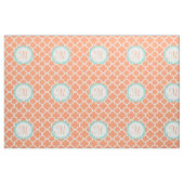 Aangepaste Monogram Letter Coral Peach Blauwgroen Stof (Yard (91,4 cm))