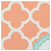Aangepaste Monogram Letter Coral Peach Blauwgroen Stof (Close Up)