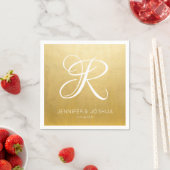 Aangepaste Monogram Letter Gold Folie Wedding Servet (Insitu)