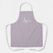 Aangepaste monogram Letter/Name Lavender Apron Schort (Voorkant)