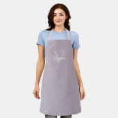 Aangepaste monogram Letter/Name Lavender Apron Schort (Gedragen)