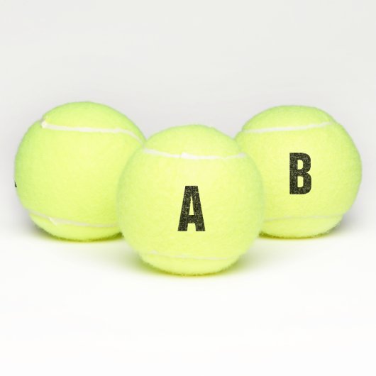 Aangepaste monogram letter, nummer, teksttralen tennisballen (Multi)