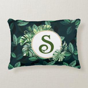 Aangepaste monogram letter Plant leaf gooien kusse Accent Kussen