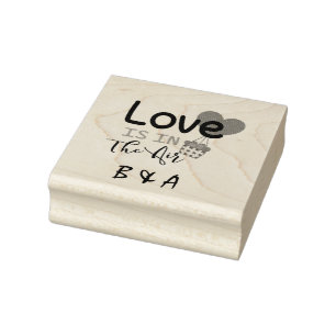 Aangepaste Monogram Liefde Is In De Lucht Rubberstempel