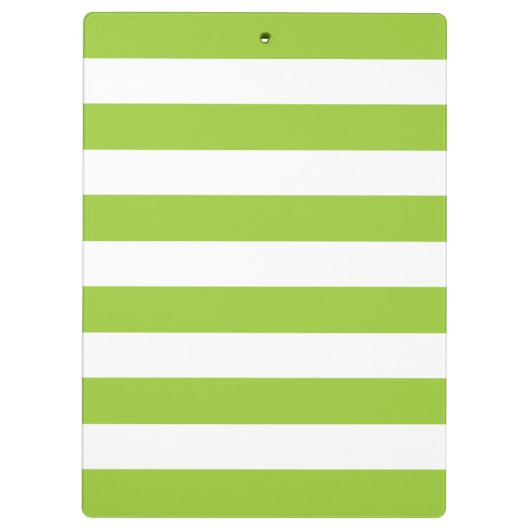 Aangepaste Monogram Lime Green en Navy Bold Stripe Klembord (Achterkant)