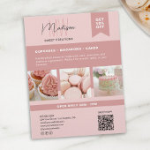 Aangepaste Monogram Logo Bakkerij Roze Flyer