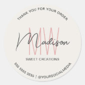 Aangepaste Monogram Logo Bakkerij Sticker (Voorkant)