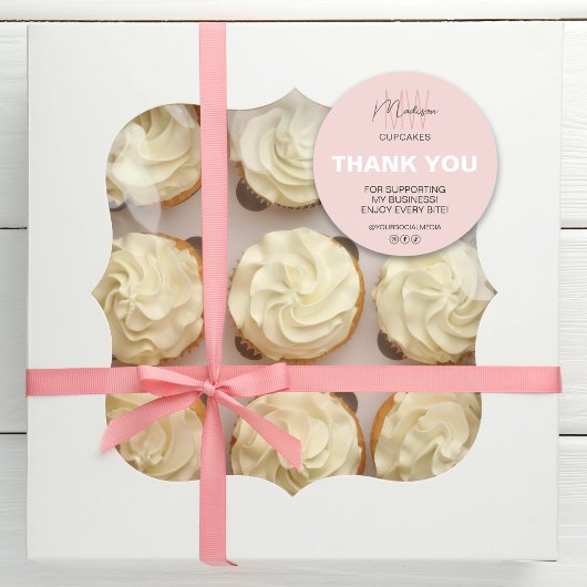 Aangepaste Monogram Logo Bedankt Bakkerij Business Ronde Sticker