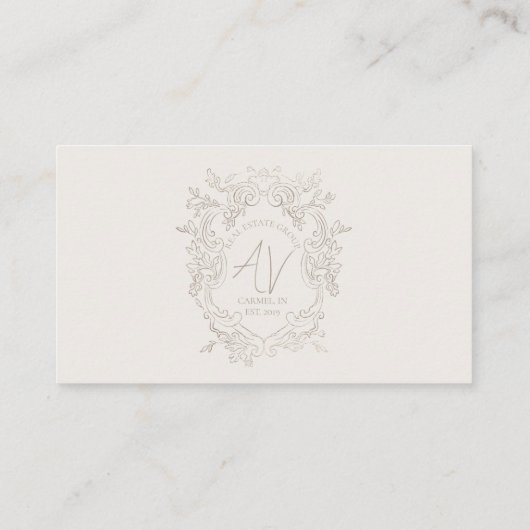 Aangepaste  Monogram Logo Neutral Professional Visitekaartje (Achterkant)